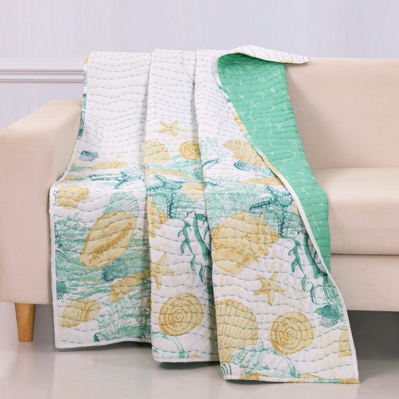 Grand Bahama Seashell Quilted Throw