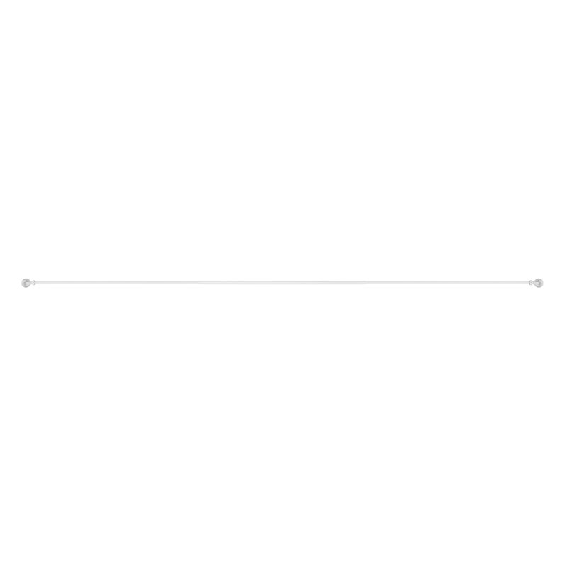 84" Adjustable Single Curtain Rod and Coordinating Finial Set, 84" - 120"