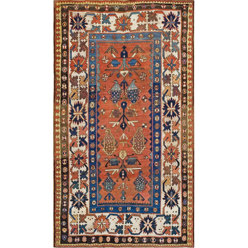 Tapis kazak antique à motif cachemire géométrique