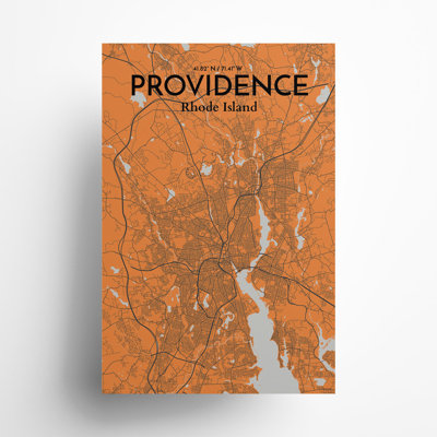 Providence, carte de la ville, impression