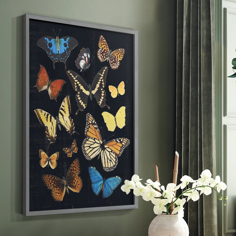 Collected Flutter IV Framed Print - Solid Wood, Gray, 10" H x 8" W
