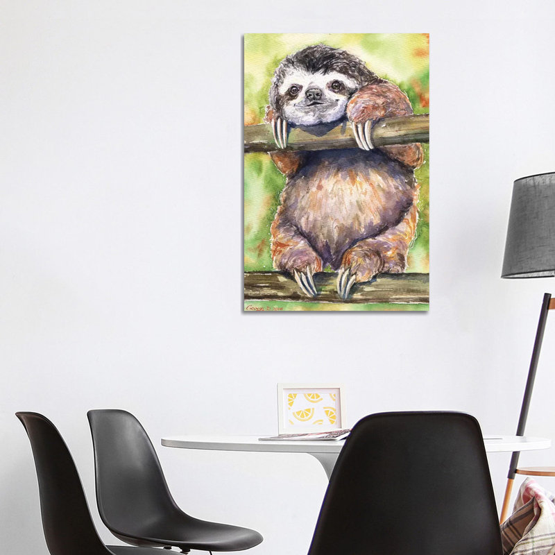 Sloth by George Dyachenko - Wrapped Canvas Painting, 101.6 cm H x 66.04 cm W x 3.175 cm D