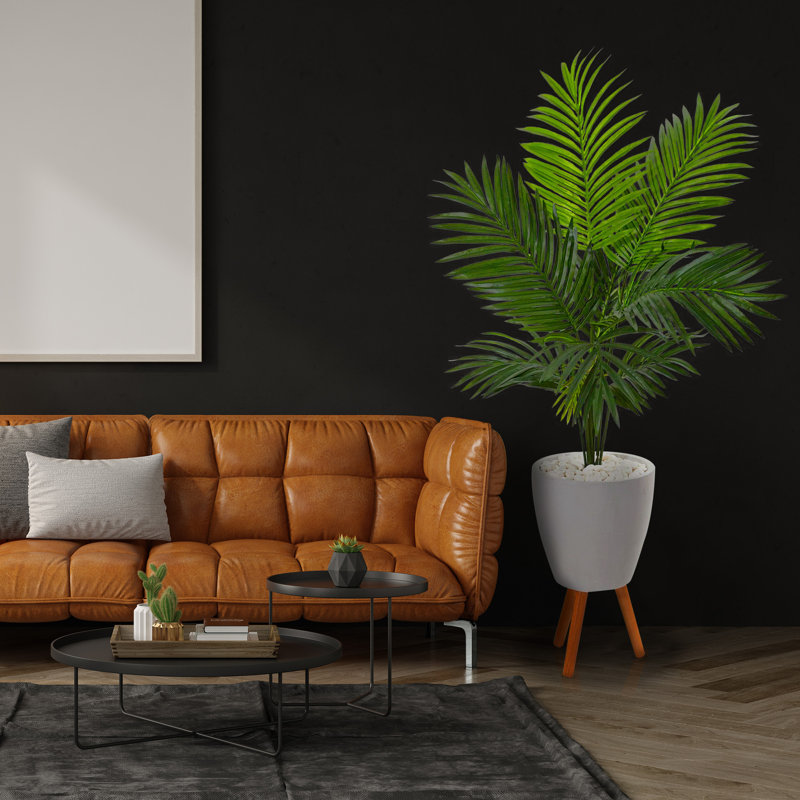 61'' Faux Palm Tree in Earthenware Planter