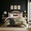 Greenwood Ivory/Red Linen Duvet Cover Set-533456988