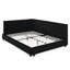 Lit double en velours pour lit double - confortable et idéal pour le décor de la chambre à coucher, revêtement noir, matériau approprié
