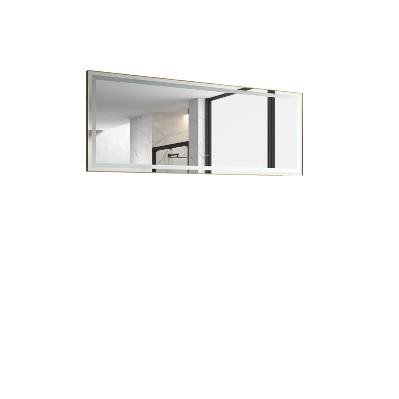 Miroir de salle de bain mural X 36 po - Brouillard, lumières à intensité variable, cristal poli, grand brouillard de coiffeuse à intensité variable, avec