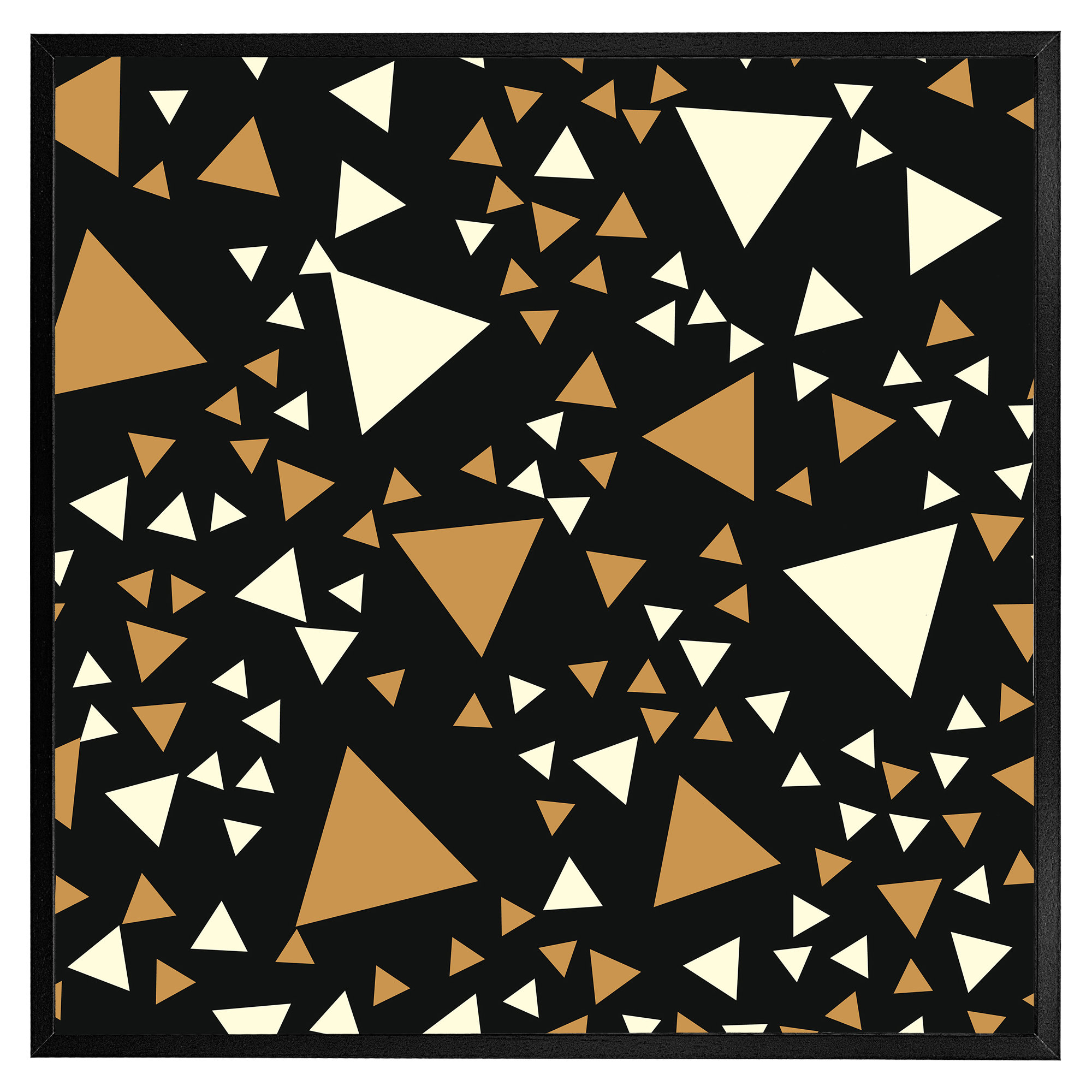 Latitude Run Delshire Triangles On Black - Single Picture Frame Art ...