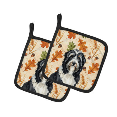 Paire de supports à casseroles Black Beardy Collie Heirloom Fall