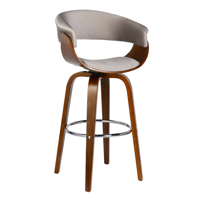 Tabouret de bar pivotant Brindley, Gris, Tabouret de bar (assise de 30 po de hauteur)