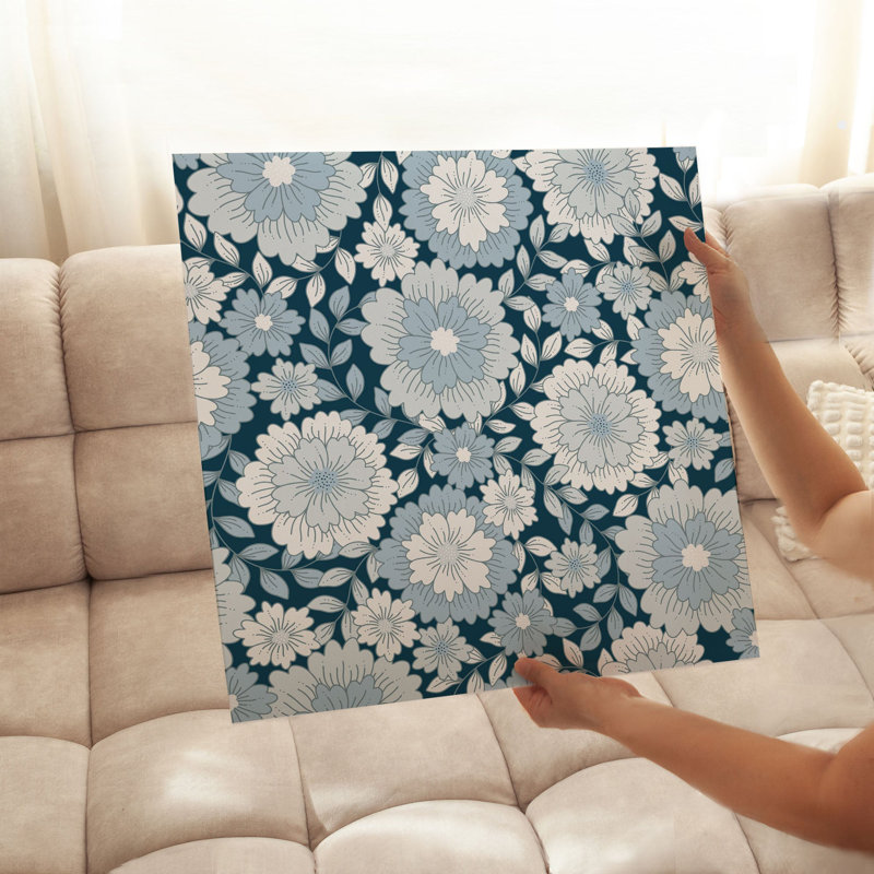 Motif floral bohème VI, H 14 po x l 14 po