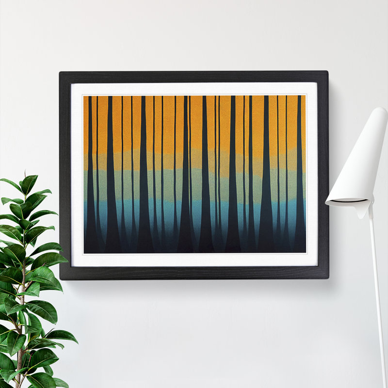Pure Abstract Forest - Single Picture Frame Painting, Black, 46cm H x 64cm W x 2cm D
