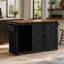 Îlot de cuisine de 72 po avec espace de rangement pour réfrigérateur et prise de courant K&K-643404881