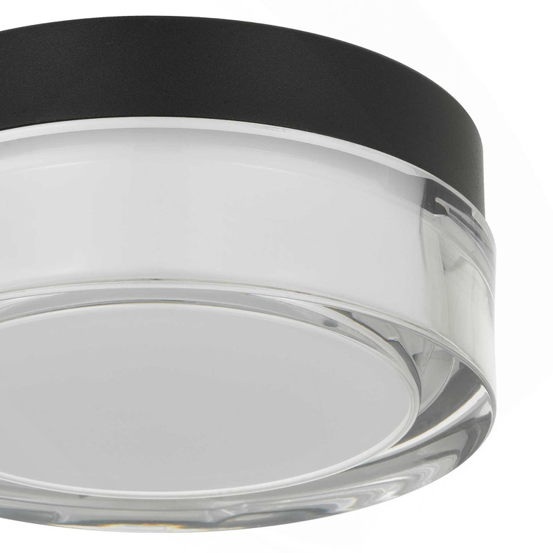 Plafonnier encastré chromé 12 po DEL, Noir, H 2,5 po x l 6 po x P 6 po