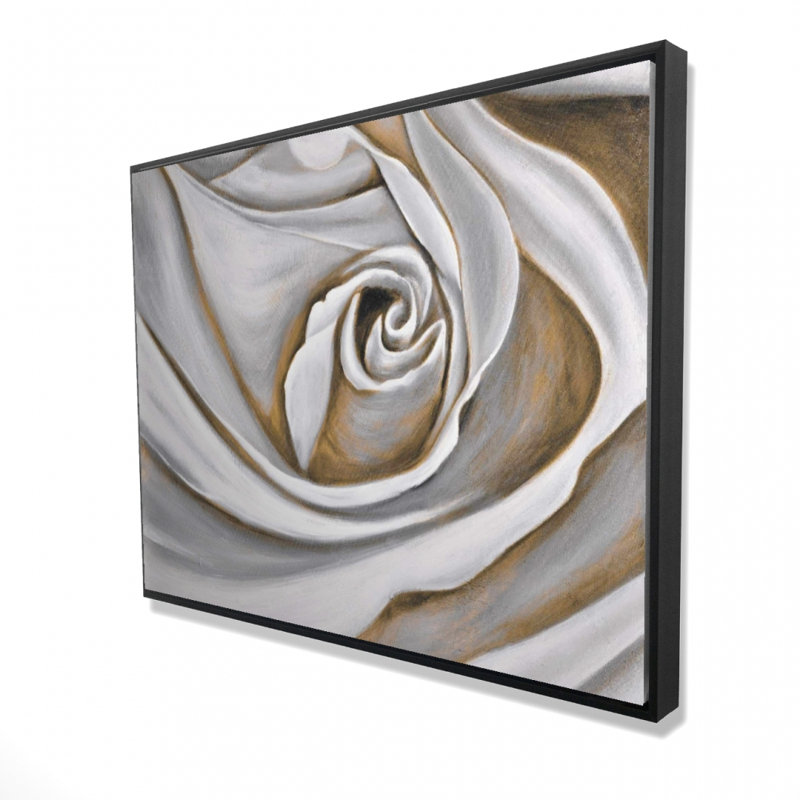 White Rose Closeup Print On Canvas
