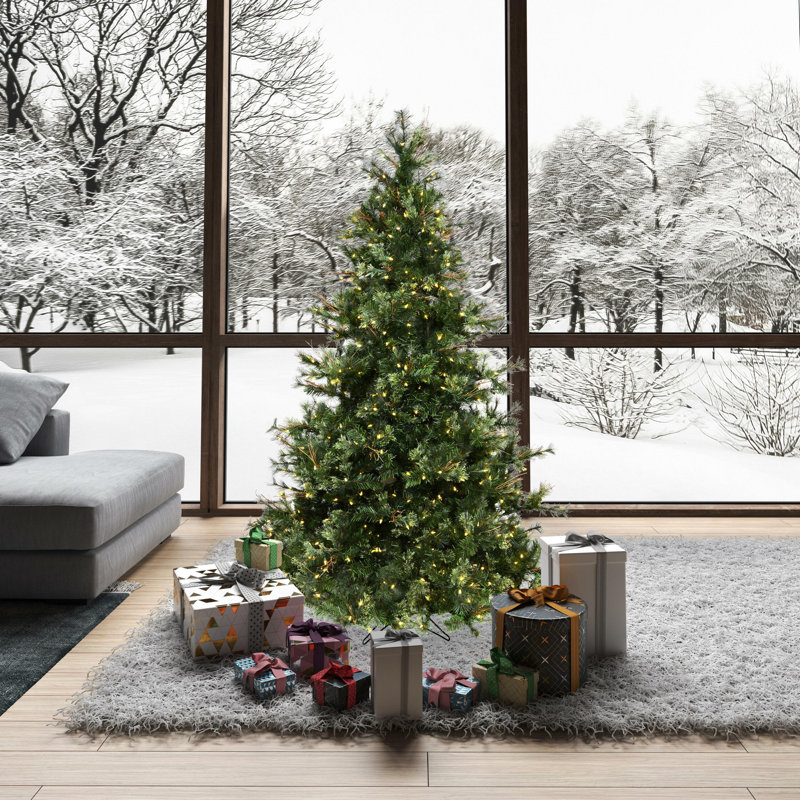 Lighted Pine Christmas Tree, 6.5' H x 53" W