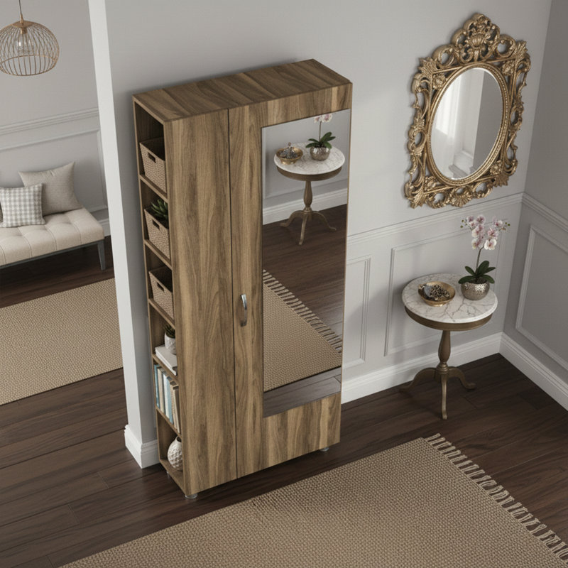 Aurelia Modern Entryway Hall Tree with Mirror