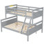 Lit simple superposé au-dessus d'un lit double, gris, répondant aux normes élevées pour les chambres à coucher-117514062
