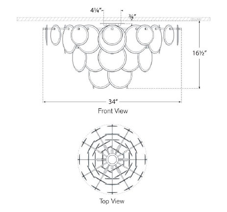 Loire 10 - Light Flush Mount, White, Gild