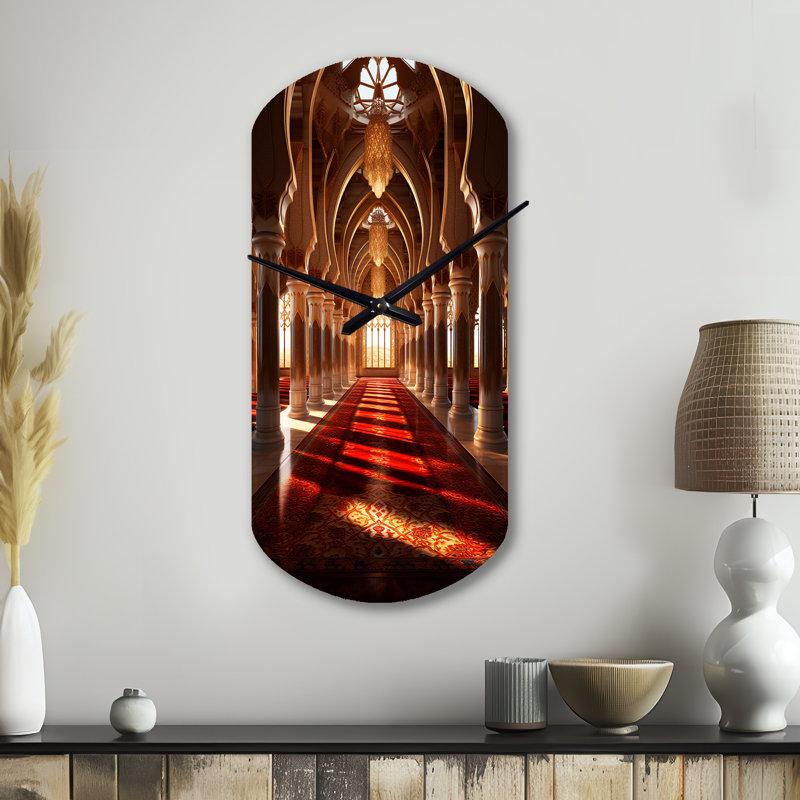 Horloge murale en métal cylindrique beige, Grand