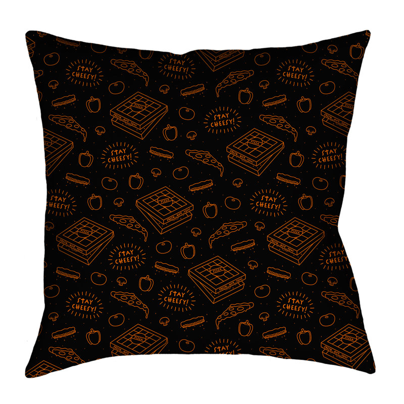 Housse de coussin Katelyn Elizabeth, 16 po x 1 po, Simili suède, Noir / Orange