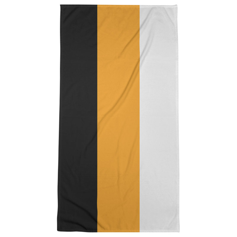 Cotton Blend Lightweight Bath Towel, Black/Yellow
