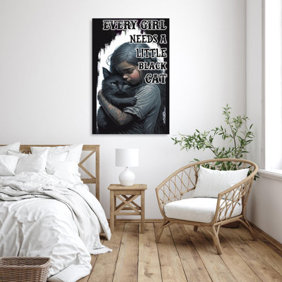 Little Black Cat - 1 Piece Rectangle Graphic Art P " Little Black Cat "