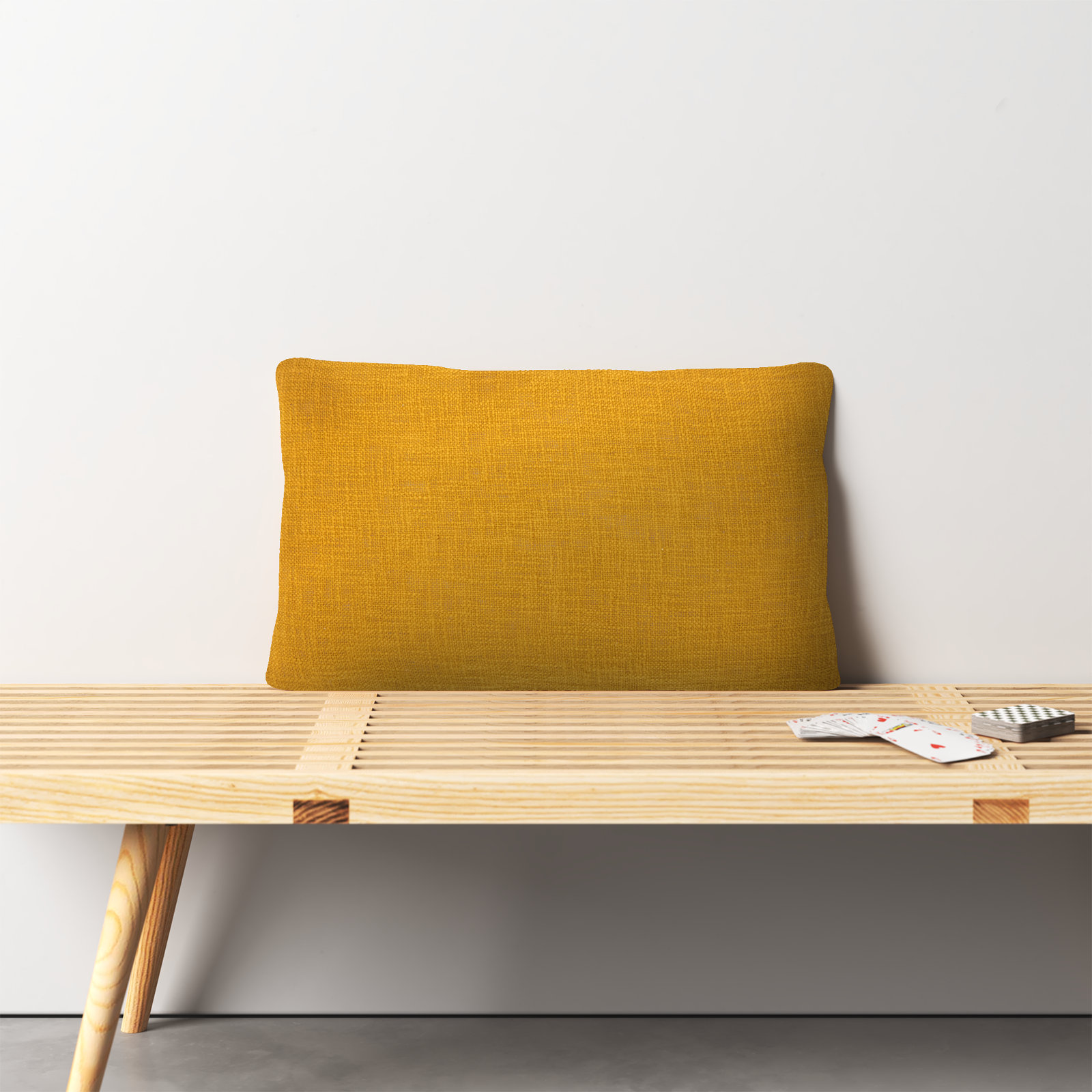 Ruzmira Cotton Lumbar Throw Pillow, Mustard