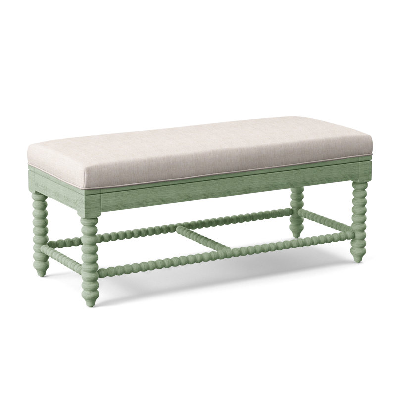 Banc en bois massif Louisa, Rayures denim; 0206-61, Truffe