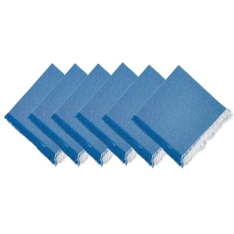 Ambrister No Pattern Square Napkin, Turquoise/White