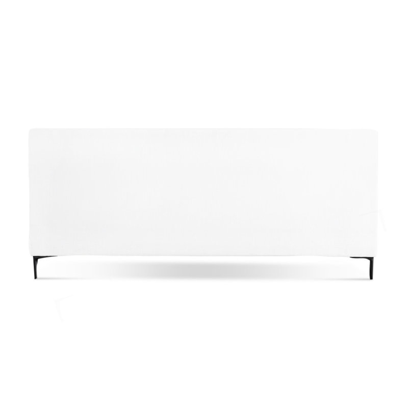 Lit plateforme tissé Brooke Mid Century Palo, Blanc, crème, Très grand californien