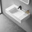 32 in. Wall-Mount or Countertop Bathroom with Classic Square Bowl Solid Surface-67799609