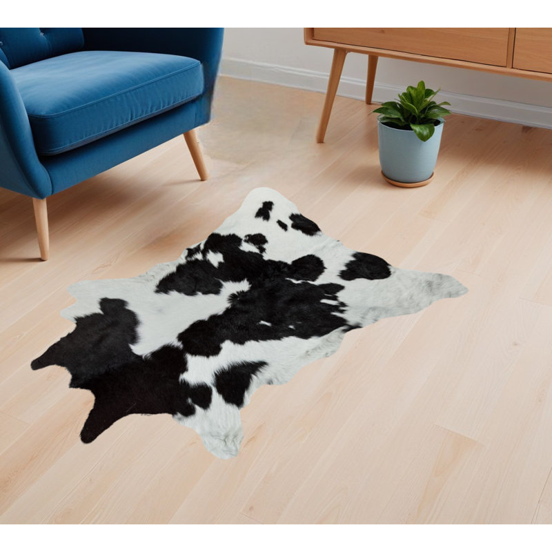 Tapis noir/blanc vache Coggins, Nouveauté 2 pi x 3 pi