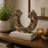 Tabletop Decor Accent, Open-Curved Frame, Brown Marble-Like Resin 14 Inch-130623948