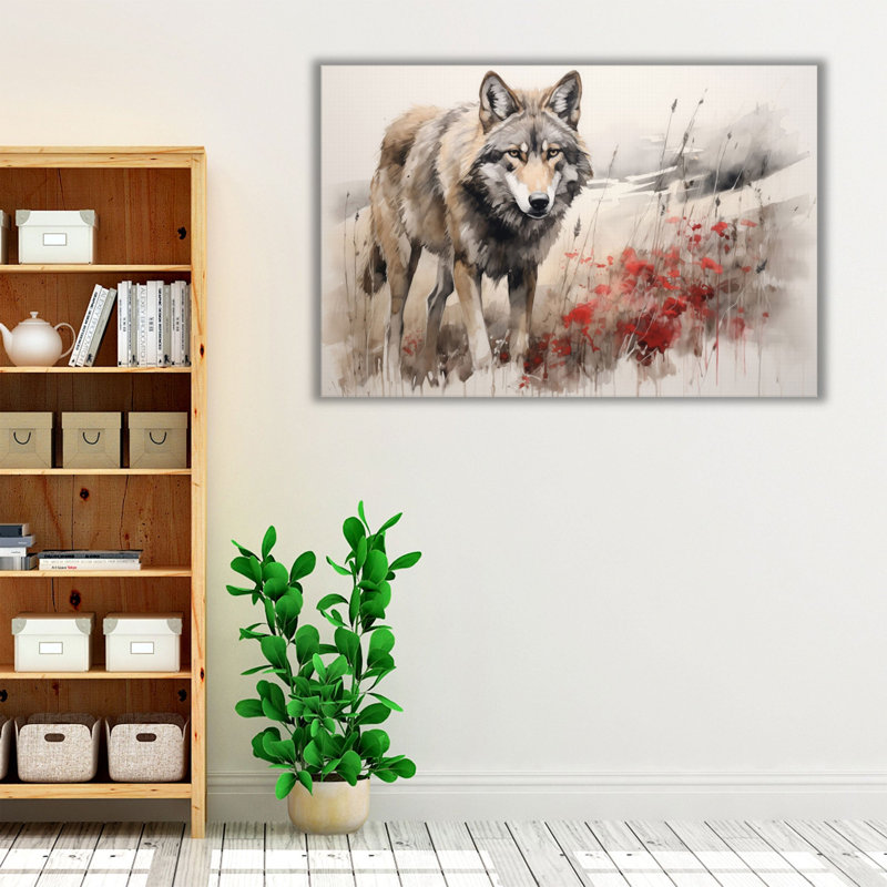 Impression d'art mural Northwest Wolf's Tale, Toile encadrée noire, H 32 po x l 48 po x P 1,25 po