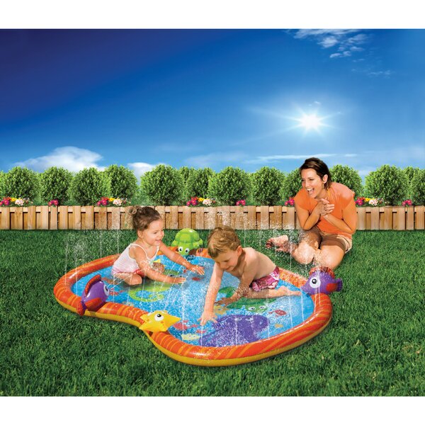 Banzai JR Sprinkle and Splash Play Mat Inflatable Water Fountain