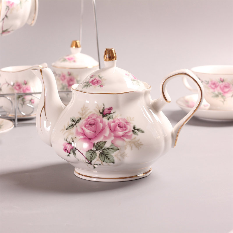 DNGJU 28oz. Floral Teapot Set