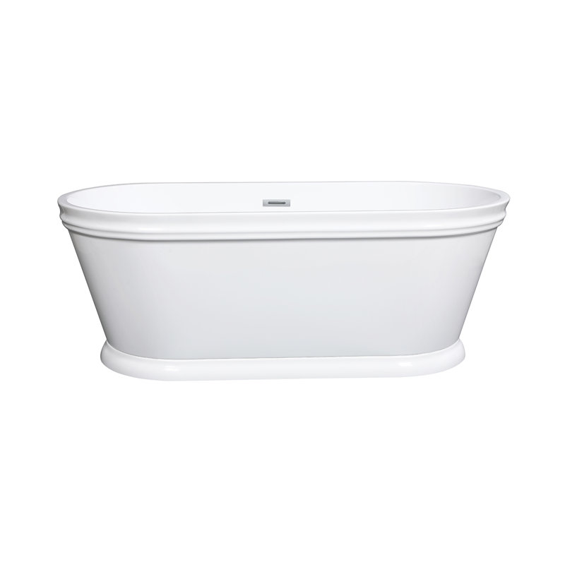 Baignoire piédestal en acrylique à double extrémité 60 "avec drain (pas de robinets) Kingston Brass Aqua Eden