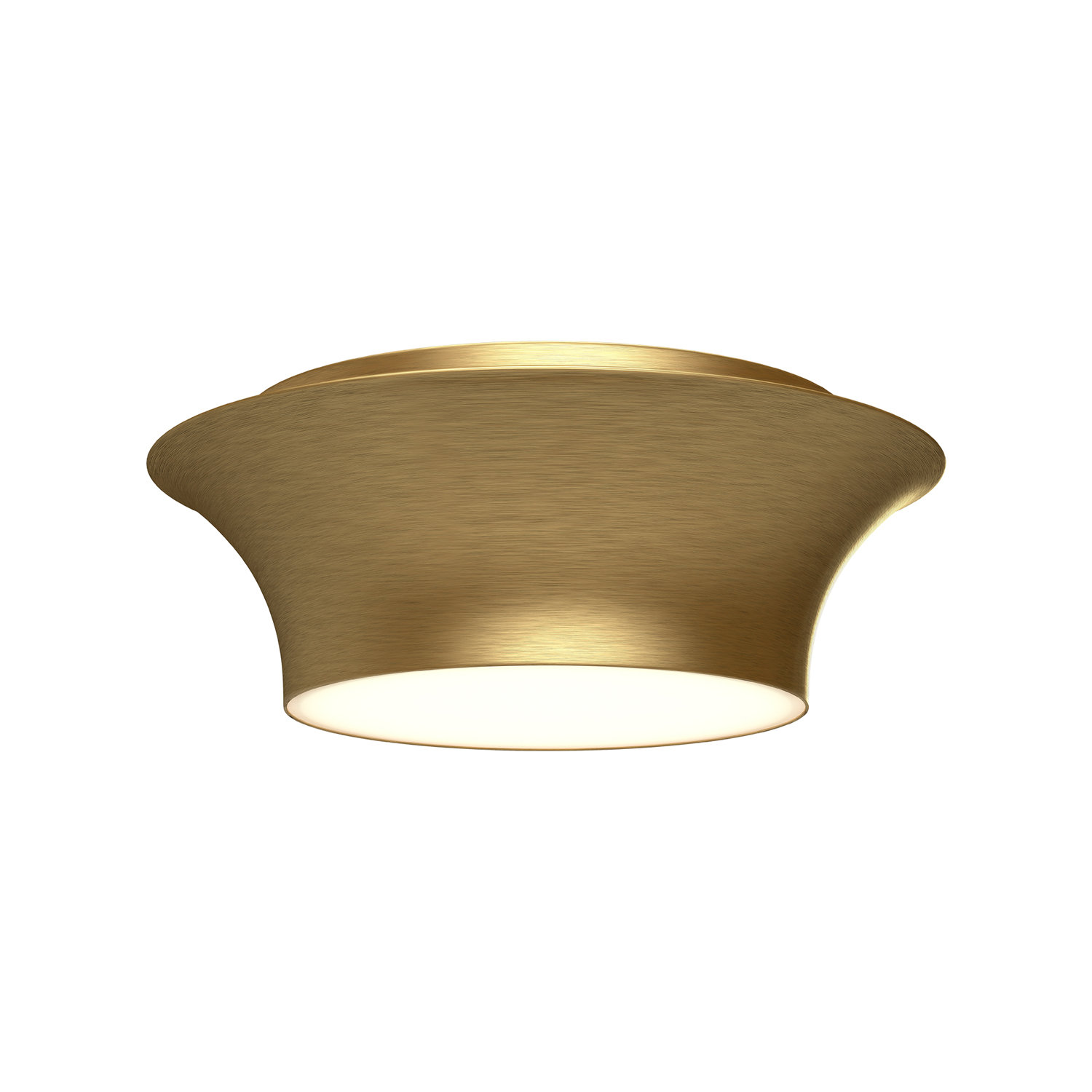 Alexia 2 Light Glass Flush Mount, Brushed Gold, 4.88" H x 13" W x 13" D