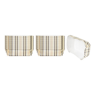 Restaurantware-Panificio 4.5 Ounce Baking Cups, 200 Fluted Cupcake Wrappers - Oven-Ready, Plaid Print, Paper Disposable Muffin Liners, No Muffin Pan Needed, For Weddings, Birthdays, And More