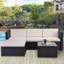 Rattan Garden Wicker Furniture Patio Sofa Set With Glass Coffee Table-884477814-889165819
