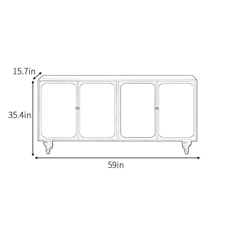 Buffet de 59 po de largeur