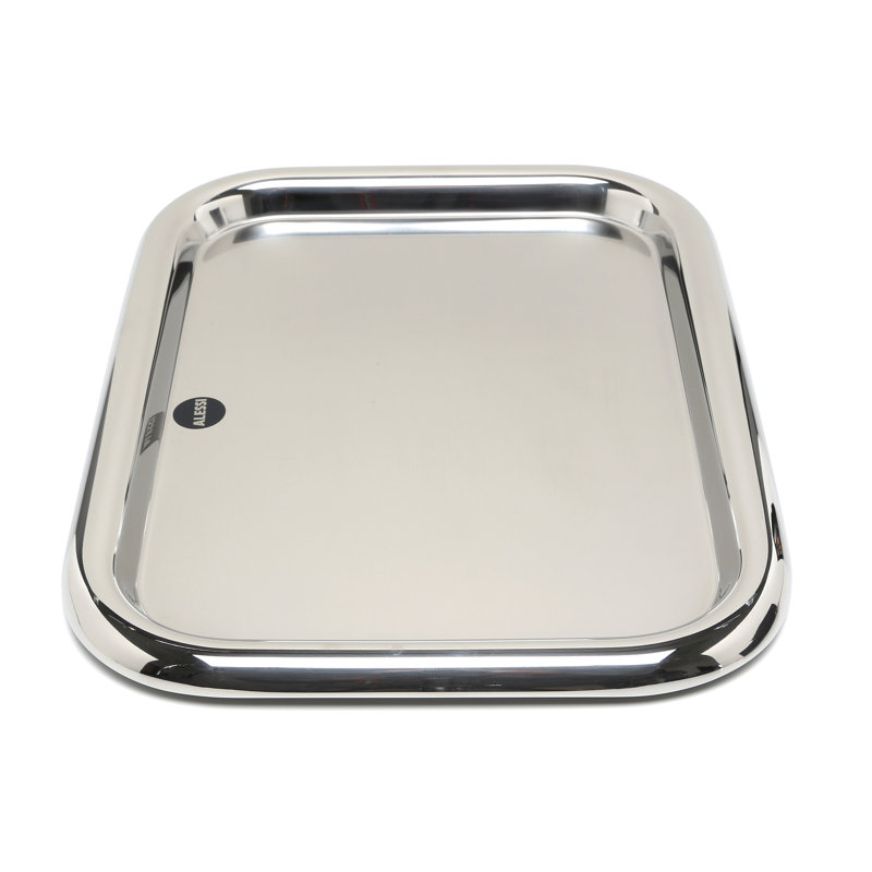 Ettore Sottsass Stainless Steel Platter, 18.1" x 13.8"