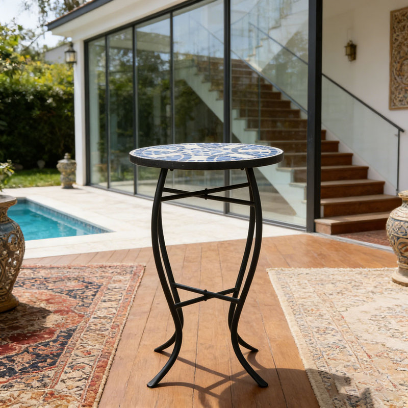 Table d'appoint d'extérieur ronde