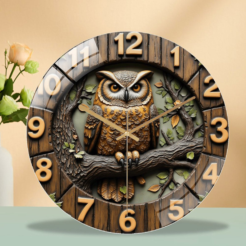 Horloge murale en bois avec horloge murale 12 po