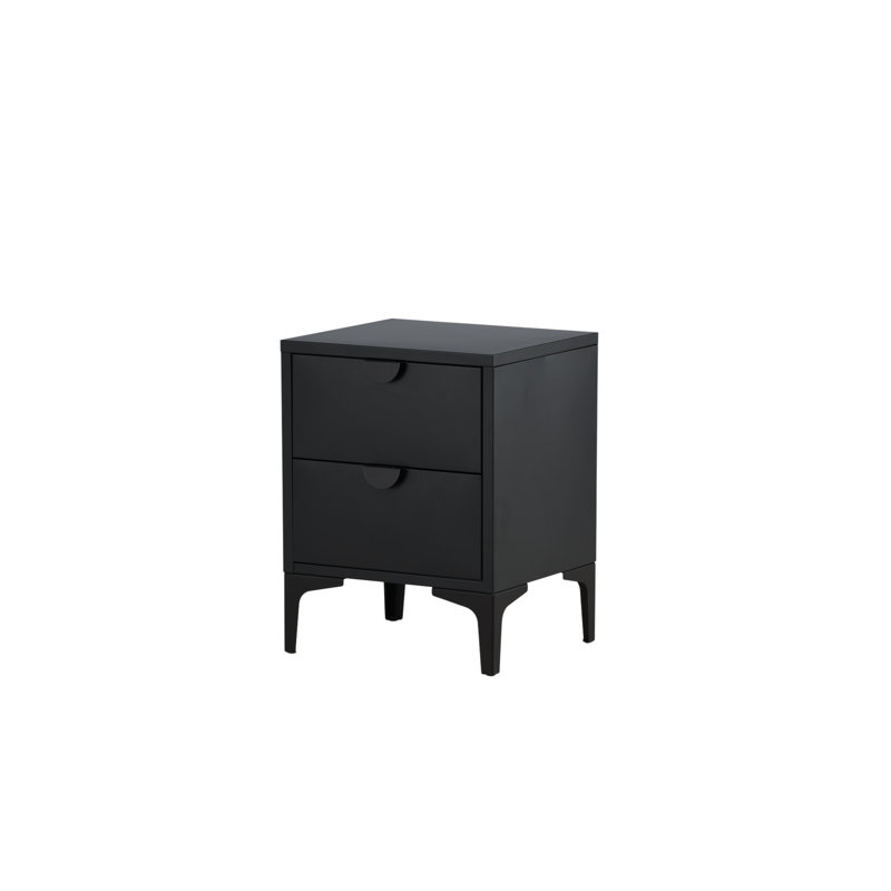 Losada 45cm W Steel Bedside Table, Black