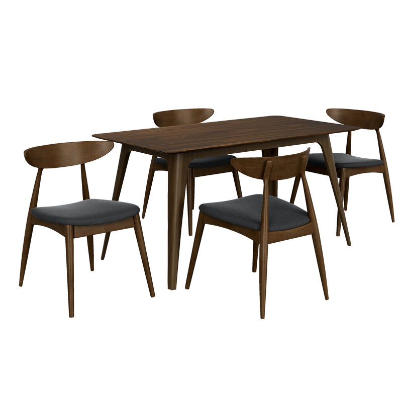 5-Piece Dining Table Set, Charcoal