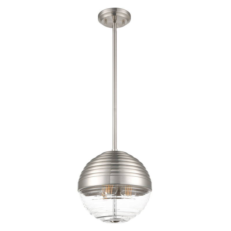 Luminaire suspendu 1 lumière Higgston, Nickel satiné
