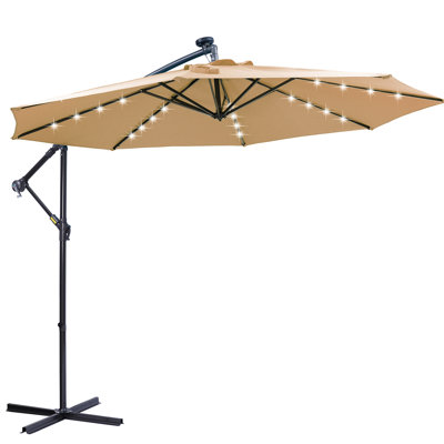 Naileth 114'' Lighted Beach Sunbrella® Umbrella