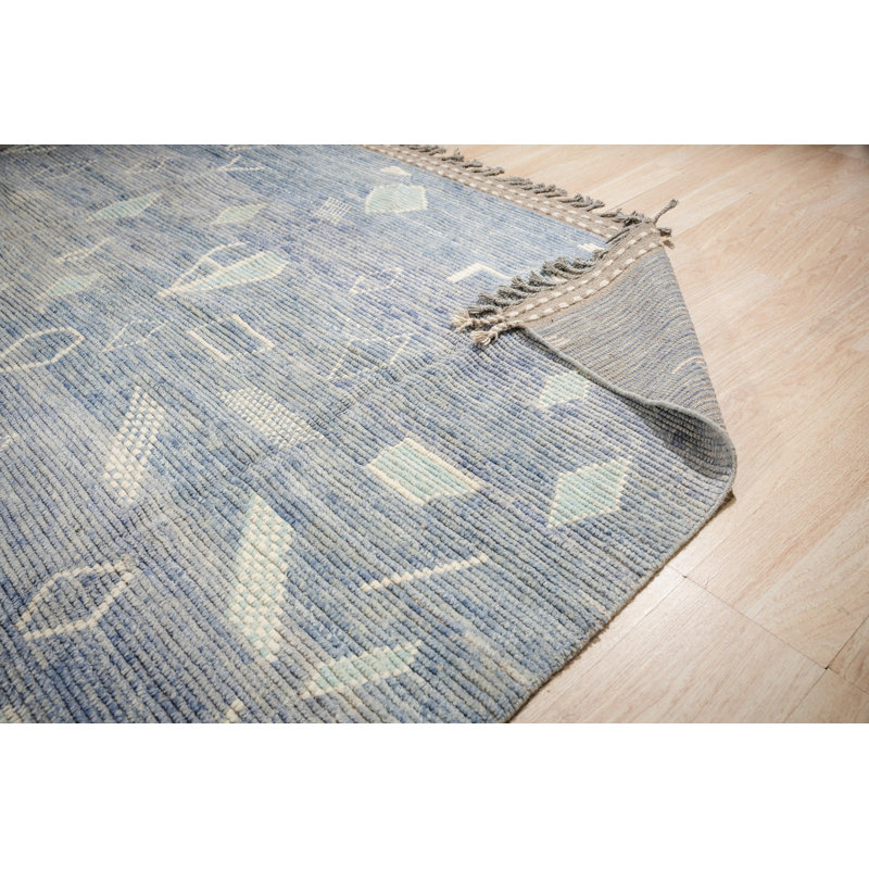 Tapis contemporain tribal moderne en laine noué à la main 9 x 12