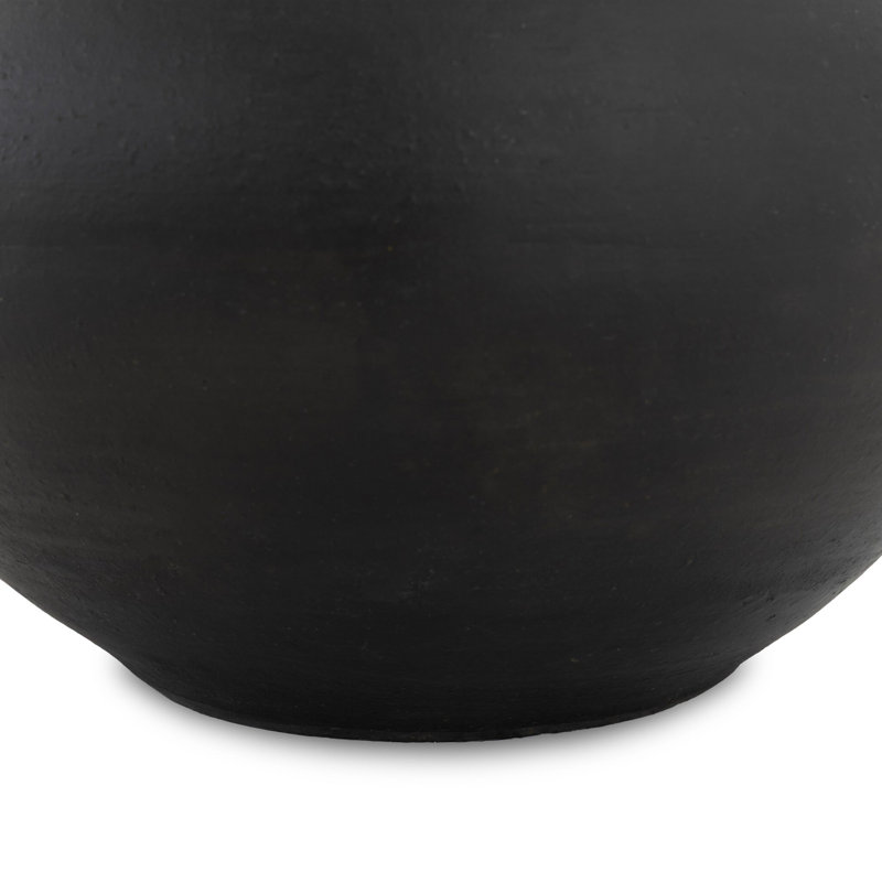 Civita Table Lamp, Aged Black Terracotta